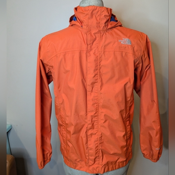 THE NORTH FACE HyVent Boys Rain Jacket Windbreaker Orange Hood Size Larg… - Picture 12 of 16